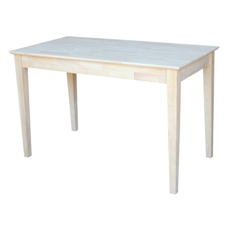 Solid Parawood Writing Desk with Drawer – Unfinished / Espresso / Beach White / Washed Gray Taupe