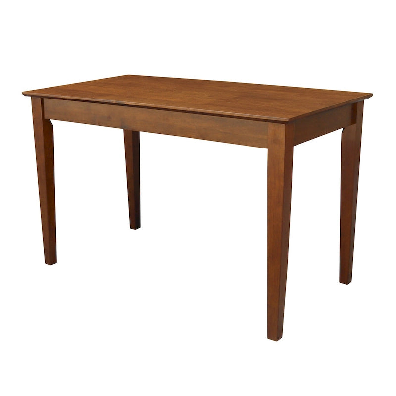 Solid Parawood Writing Desk with Drawer – Unfinished / Espresso / Beach White / Washed Gray Taupe