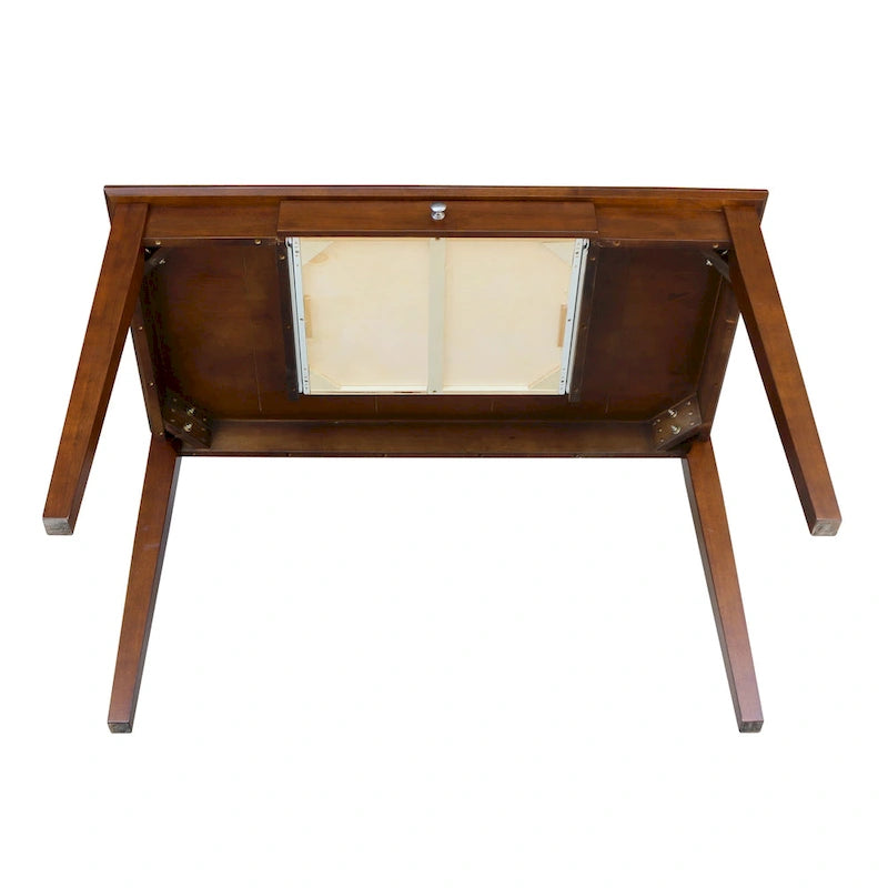 Solid Parawood Writing Desk with Drawer – Unfinished / Espresso / Beach White / Washed Gray Taupe