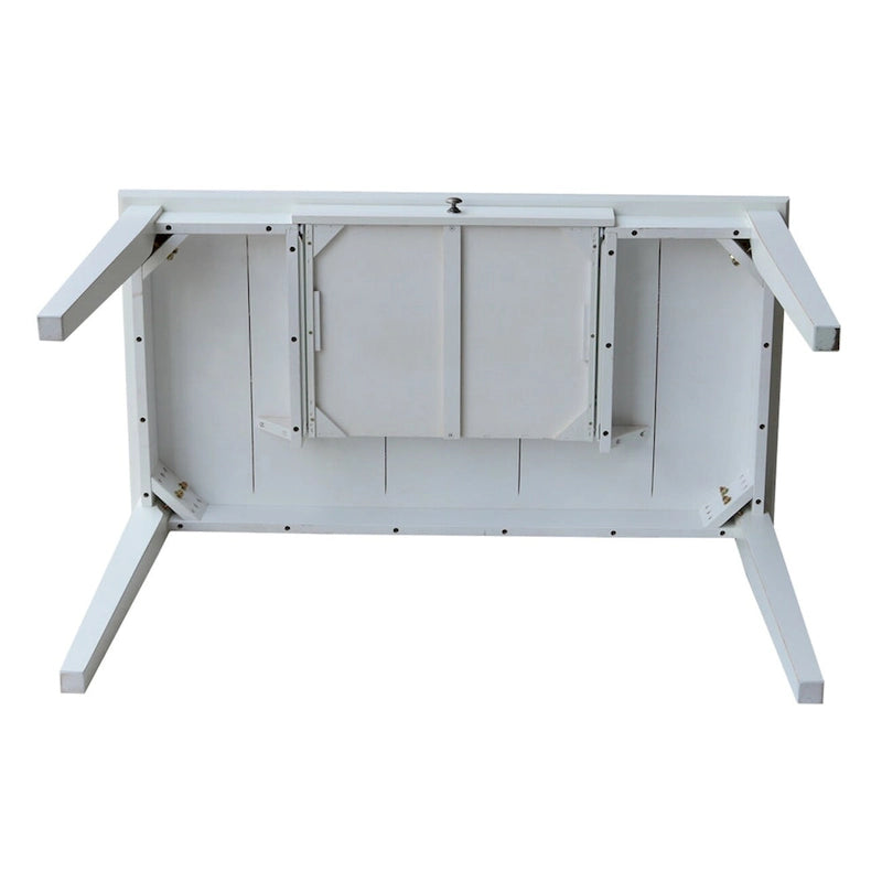 Solid Parawood Writing Desk with Drawer – Unfinished / Espresso / Beach White / Washed Gray Taupe