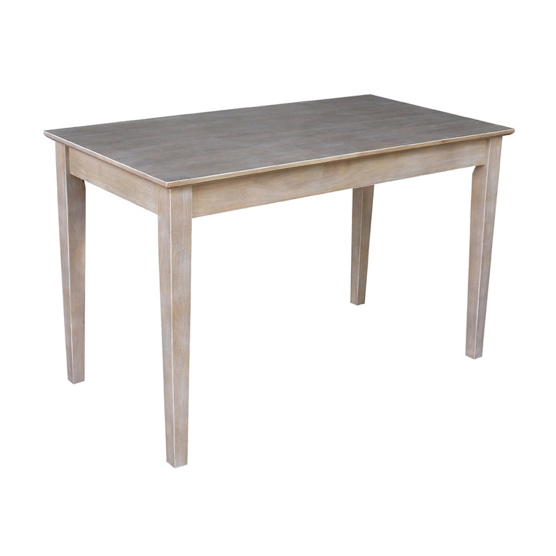 Solid Parawood Writing Desk with Drawer – Unfinished / Espresso / Beach White / Washed Gray Taupe