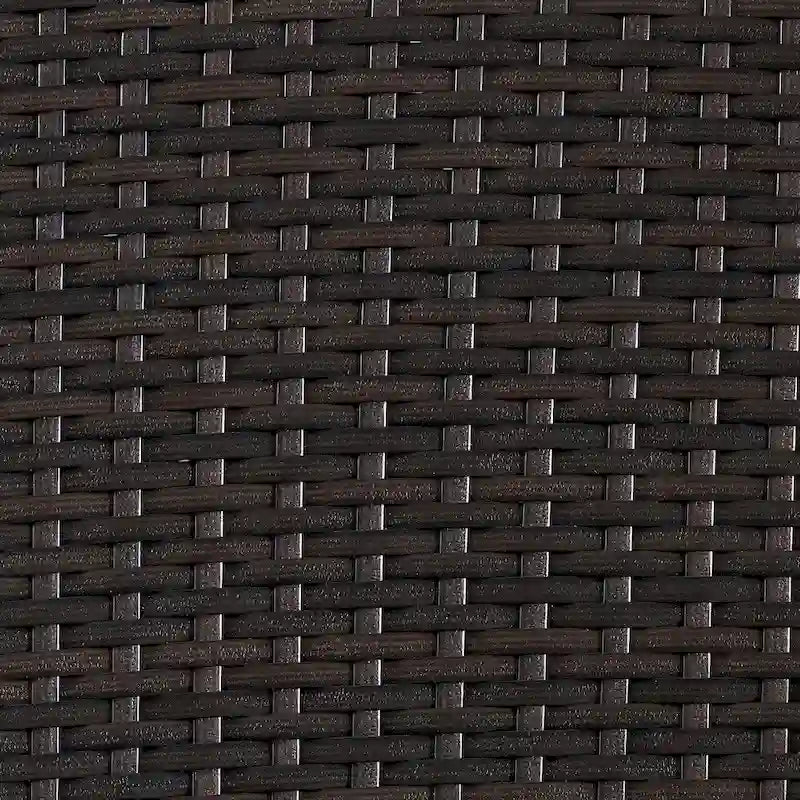 Palm Harbour Wicker Ottoman in Brown with Gray Cushions