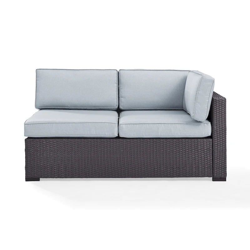Crosley Biscayne Brown Wicker/ Steel Loveseat with Mist Cushions