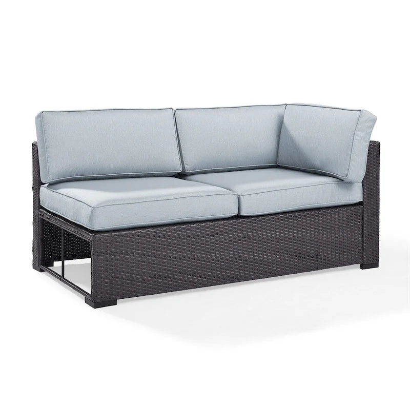Crosley Biscayne Brown Wicker/ Steel Loveseat with Mist Cushions