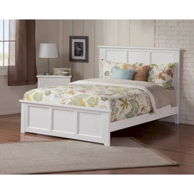 Madison Queen Foundation Bed Frame with Matching Footboard in White