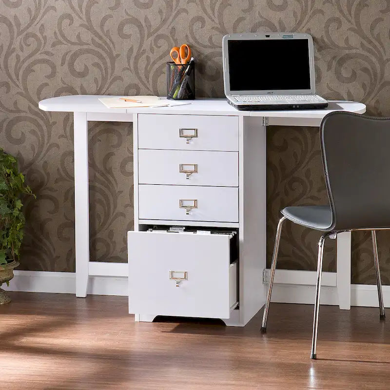 SEI Furniture London White Fold-out Organizer and Craft Desk