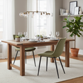 Velvet Dining Side Chair with Black Peg Legs – Olive Green, Single Seat