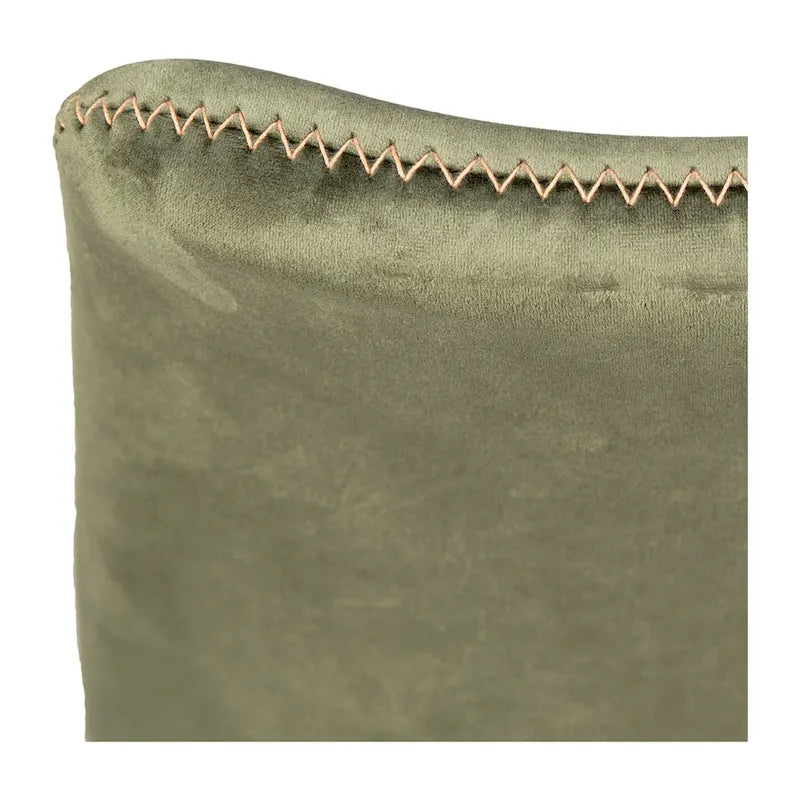 Velvet Dining Side Chair with Black Peg Legs – Olive Green, Single Seat