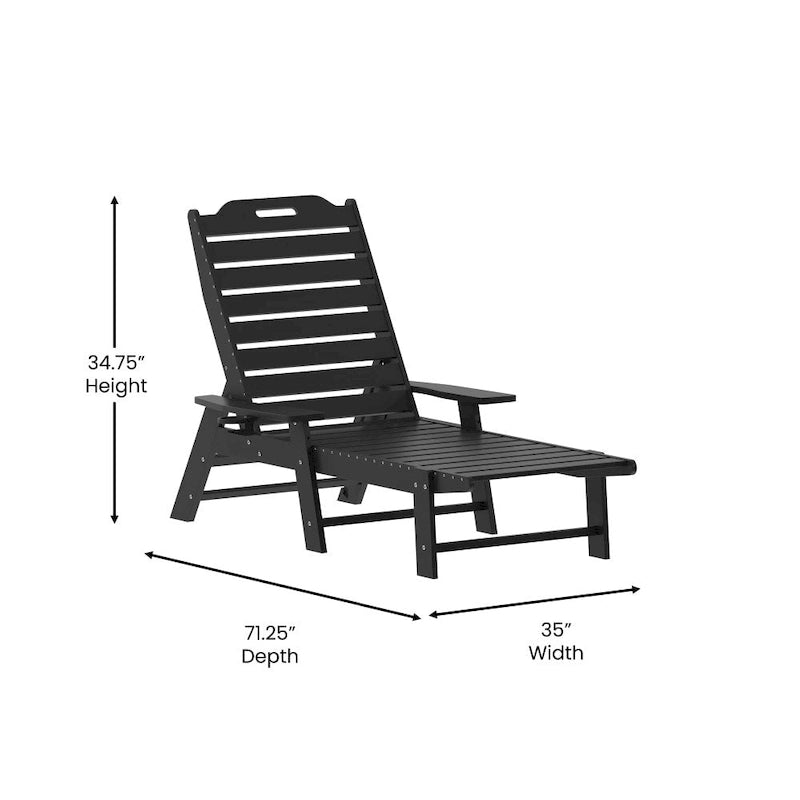 Outdoor Adjustable Lounge Chair with Cupholder