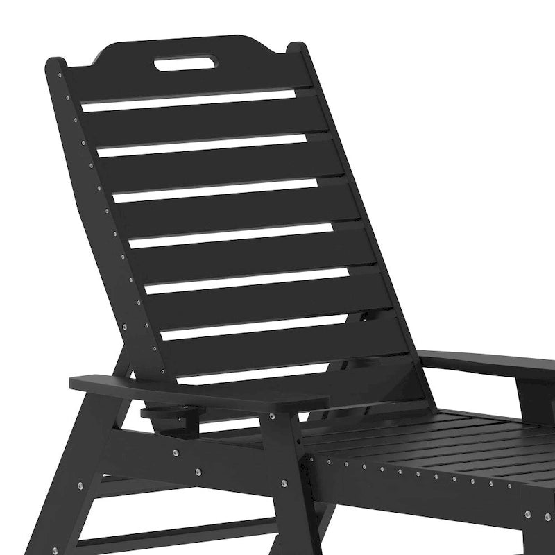 Outdoor Adjustable Lounge Chair with Cupholder
