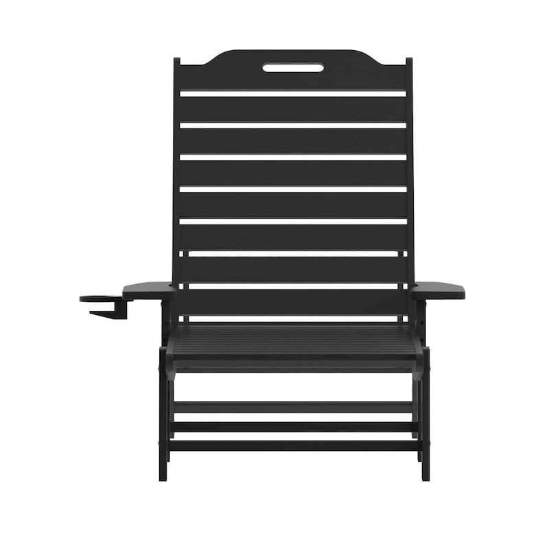 Outdoor Adjustable Lounge Chair with Cupholder
