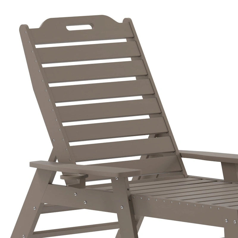 Outdoor Adjustable Lounge Chair with Cupholder