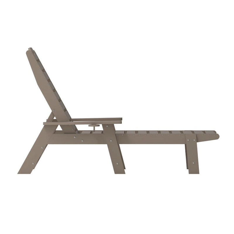 Outdoor Adjustable Lounge Chair with Cupholder