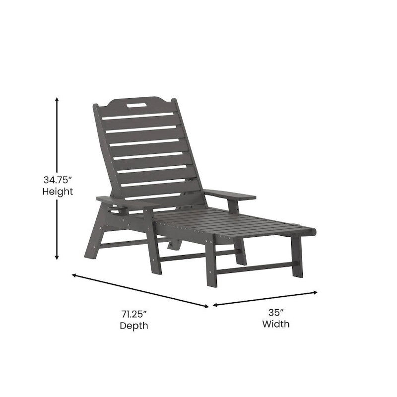 Outdoor Adjustable Lounge Chair with Cupholder