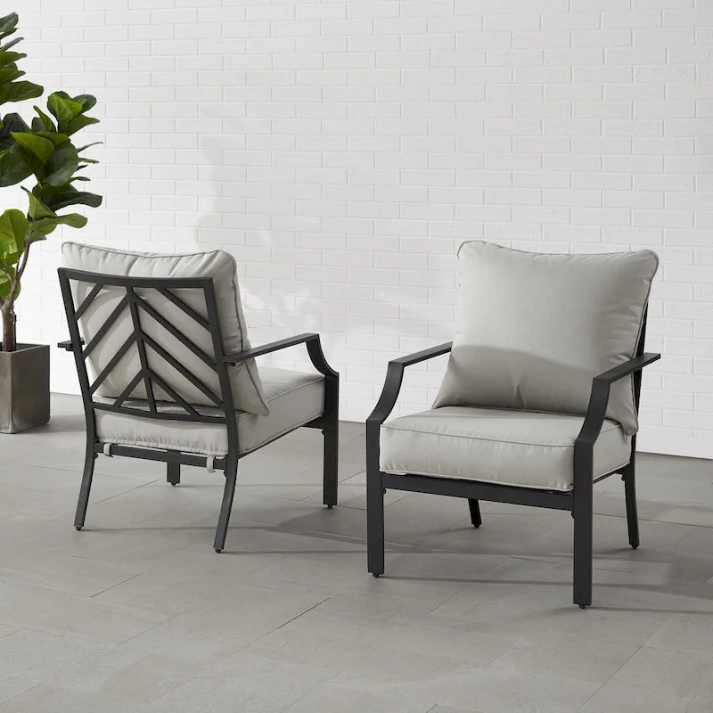 Crosley Otto 2Pc Outdoor Metal Armchair Set