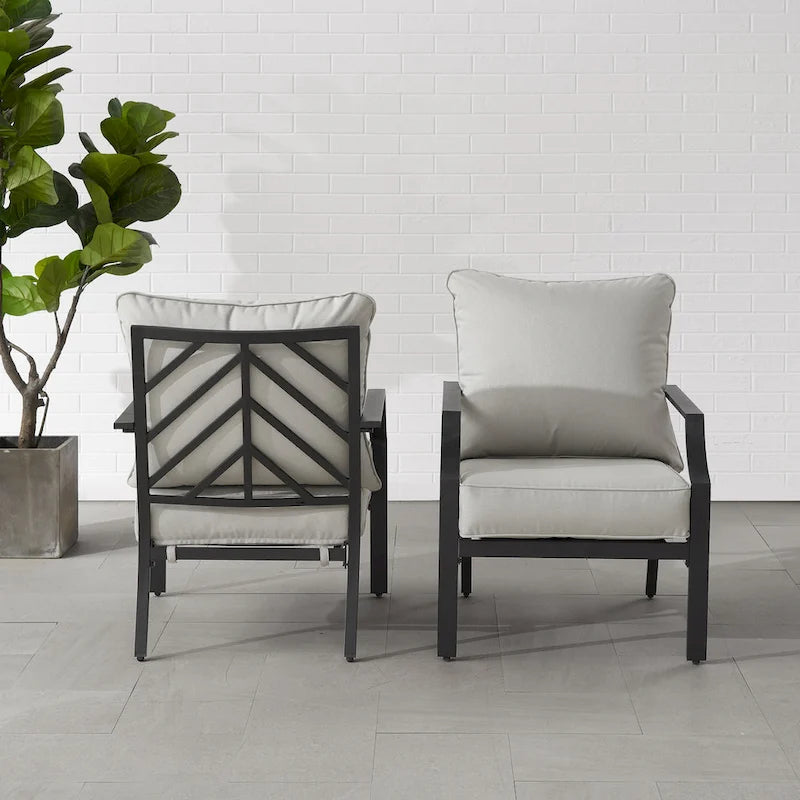 Crosley Otto 2Pc Outdoor Metal Armchair Set