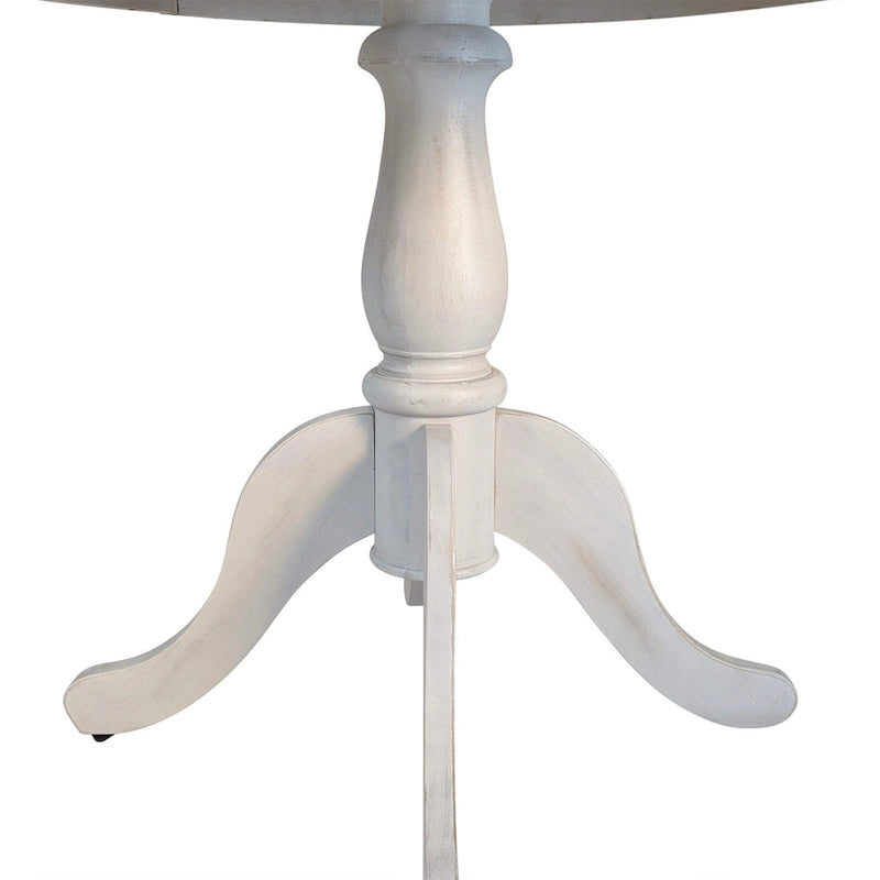 Round Pedestal Dining Table – Whitewash / Natural Driftwood