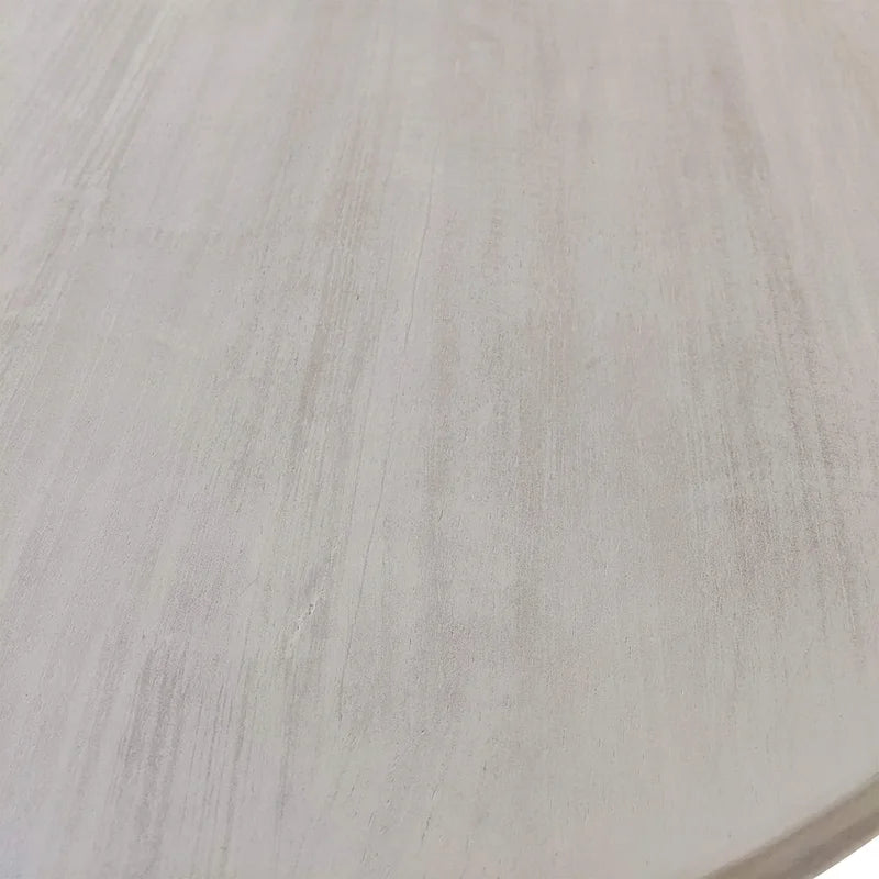 Round Pedestal Dining Table – Whitewash / Natural Driftwood