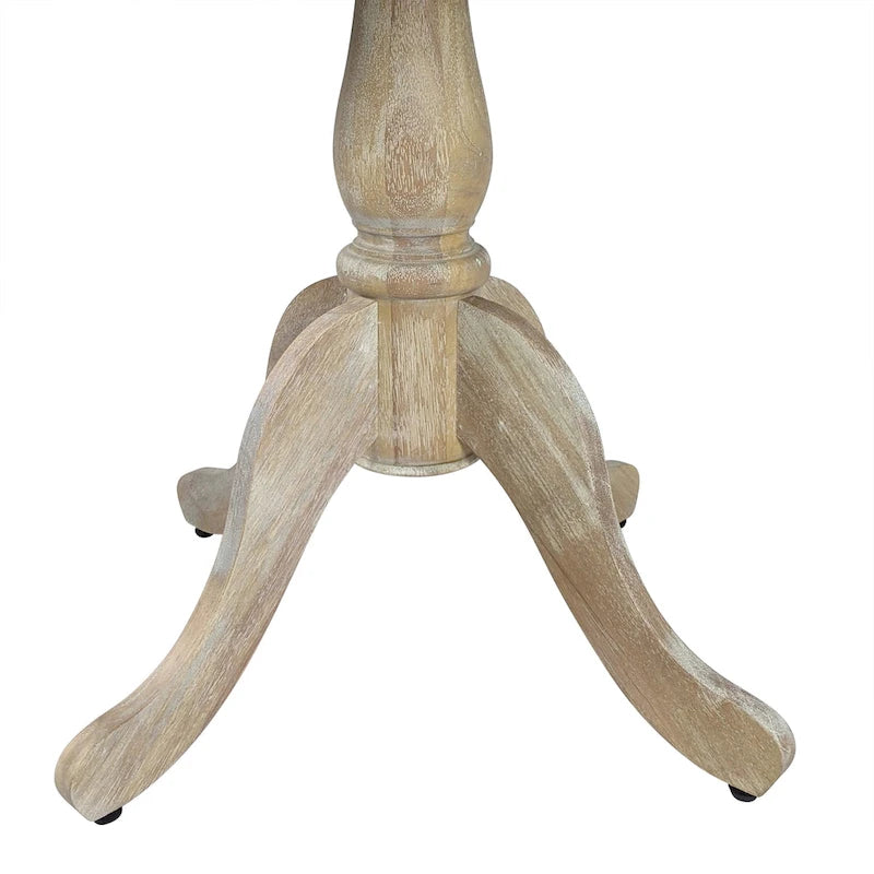 Round Pedestal Dining Table – Whitewash / Natural Driftwood