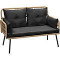 Moasis Outdoor Wicker Loveseat - L 45  x W 22  x H31