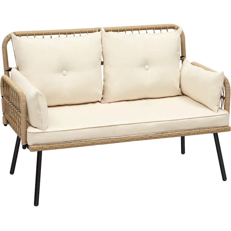 Moasis Outdoor Wicker Loveseat - L 45  x W 22  x H31