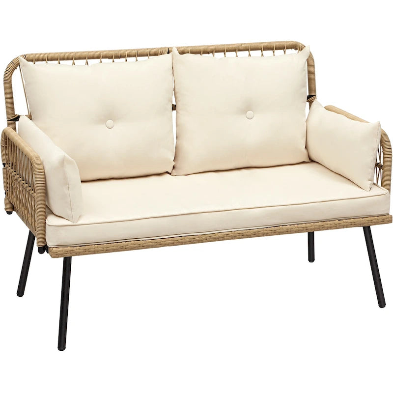 Moasis Outdoor Wicker Loveseat - L 45  x W 22  x H31
