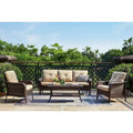 Pocassy 4-Piece Patio Wicker Conversation Sofa Set