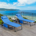 74.8' terrace recliner, portable recliner lounge folding, with headrest and handbag(Set of 2)