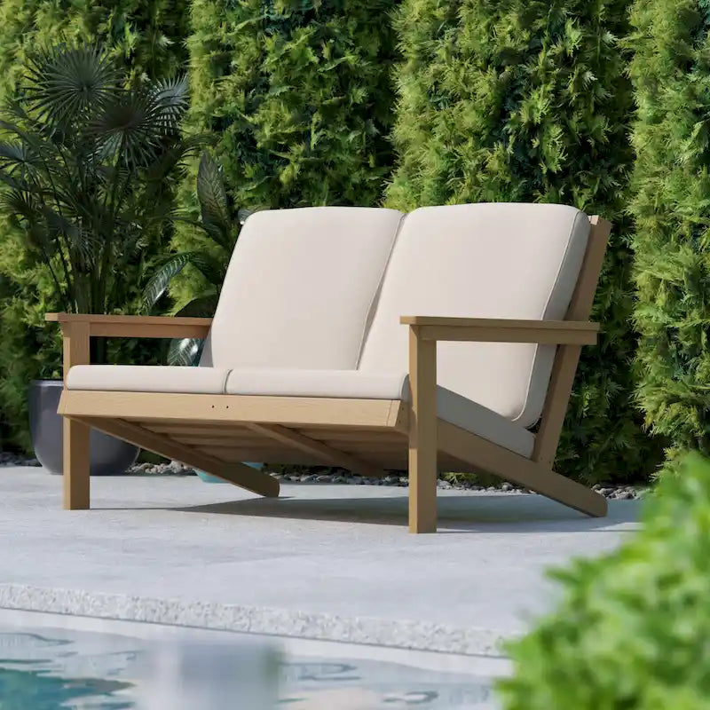 All-Weather Poly Resin Adirondack Loveseat & Cushions