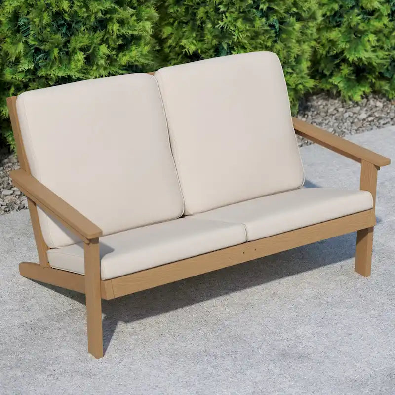 All-Weather Poly Resin Adirondack Loveseat & Cushions