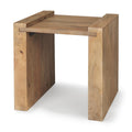 Solid Wood Square Accent Table – Light Brown