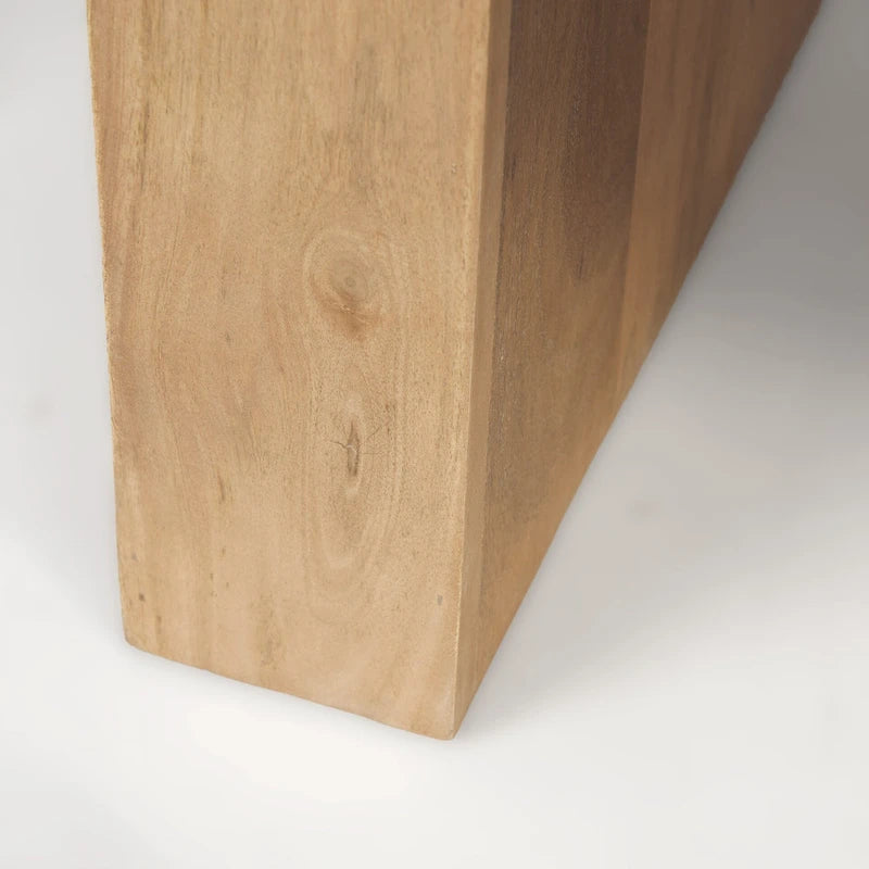 Solid Wood Square Accent Table – Light Brown