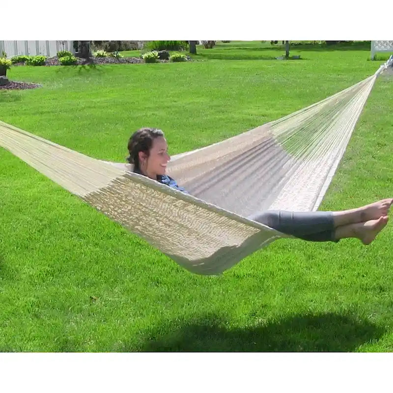 Sunnydaze XXL Thick Cord Mayan Hammock & Hammock Stand