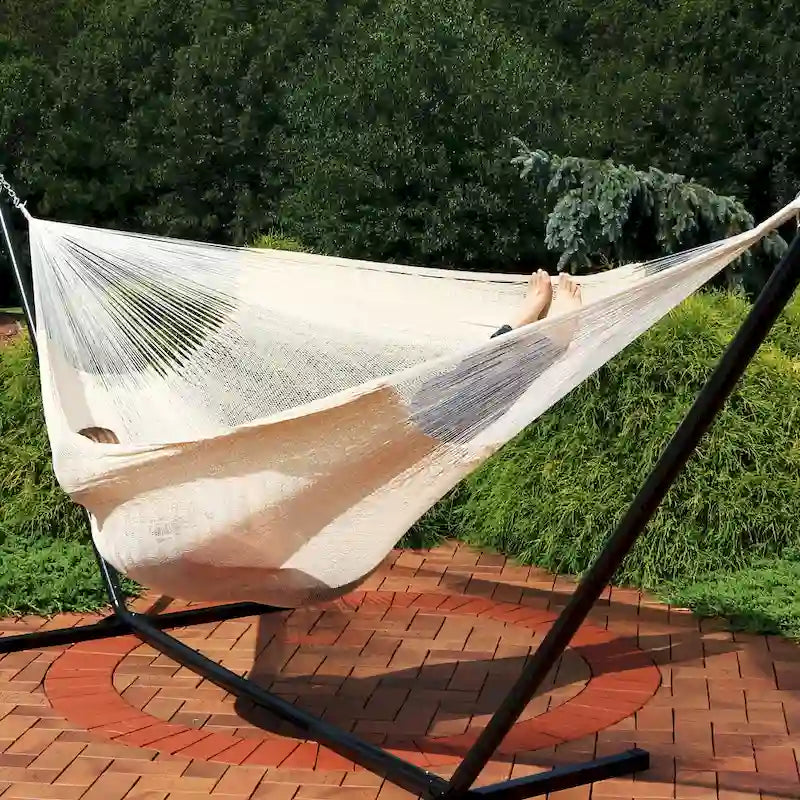 Sunnydaze XXL Thick Cord Mayan Hammock & Hammock Stand