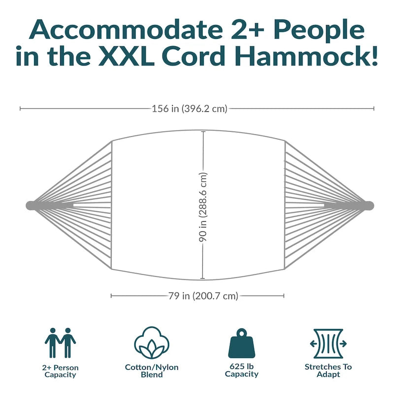 Sunnydaze XXL Thick Cord Mayan Hammock & Hammock Stand