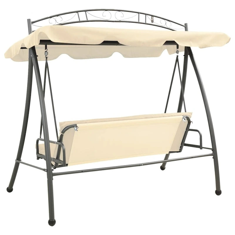 vidaXL Patio Swing Chair Outdoor Bench with Canopy and Cushion Swing Seat