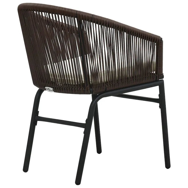 vidaXL Patio Chairs 2 Pcs Wicker Patio Dining Chair with Cushion PE Rattan