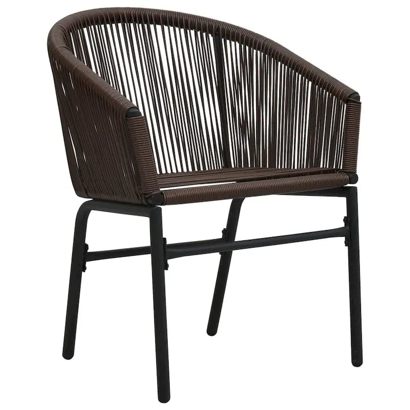 vidaXL Patio Chairs 2 Pcs Wicker Patio Dining Chair with Cushion PE Rattan