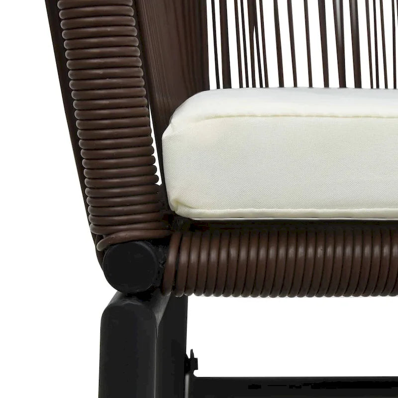 vidaXL Patio Chairs 2 Pcs Wicker Patio Dining Chair with Cushion PE Rattan