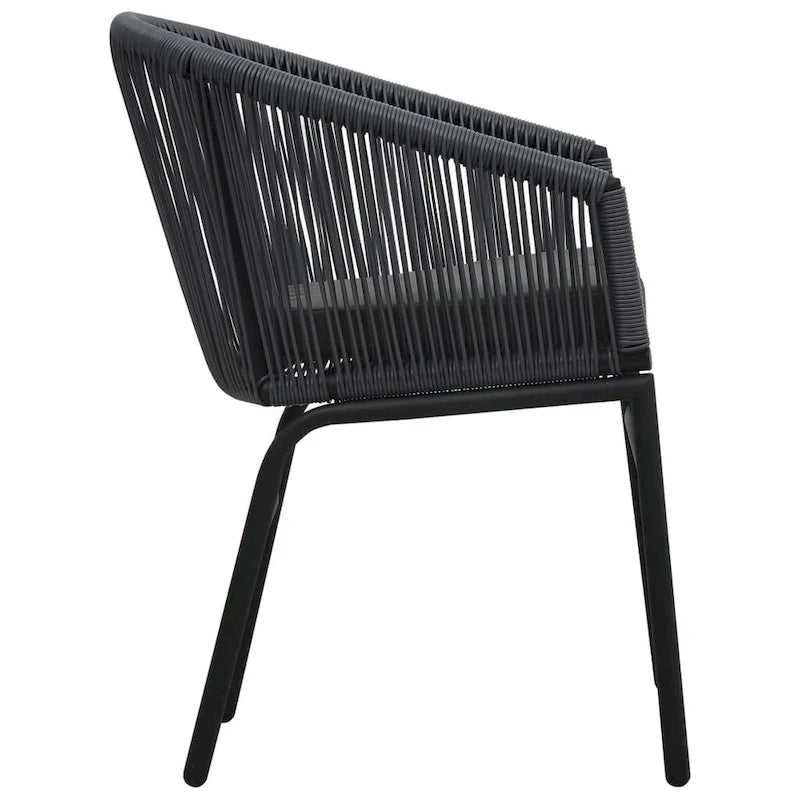 vidaXL Patio Chairs 2 Pcs Wicker Patio Dining Chair with Cushion PE Rattan