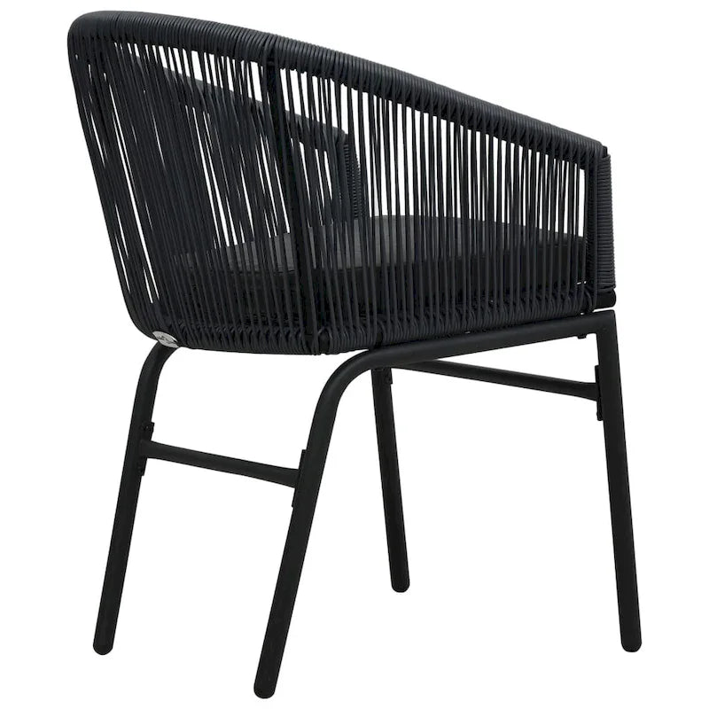 vidaXL Patio Chairs 2 Pcs Wicker Patio Dining Chair with Cushion PE Rattan