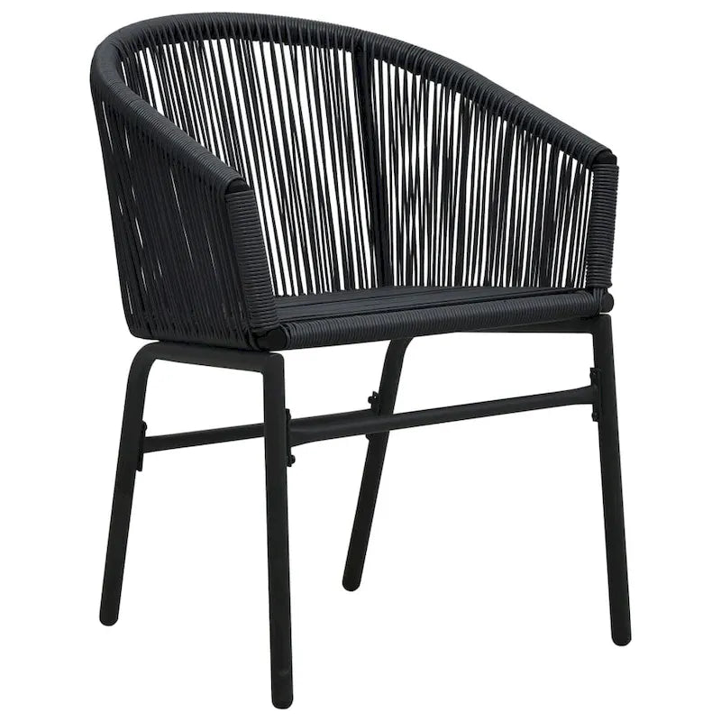 vidaXL Patio Chairs 2 Pcs Wicker Patio Dining Chair with Cushion PE Rattan