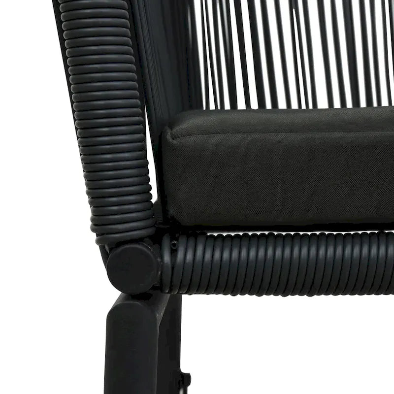 vidaXL Patio Chairs 2 Pcs Wicker Patio Dining Chair with Cushion PE Rattan