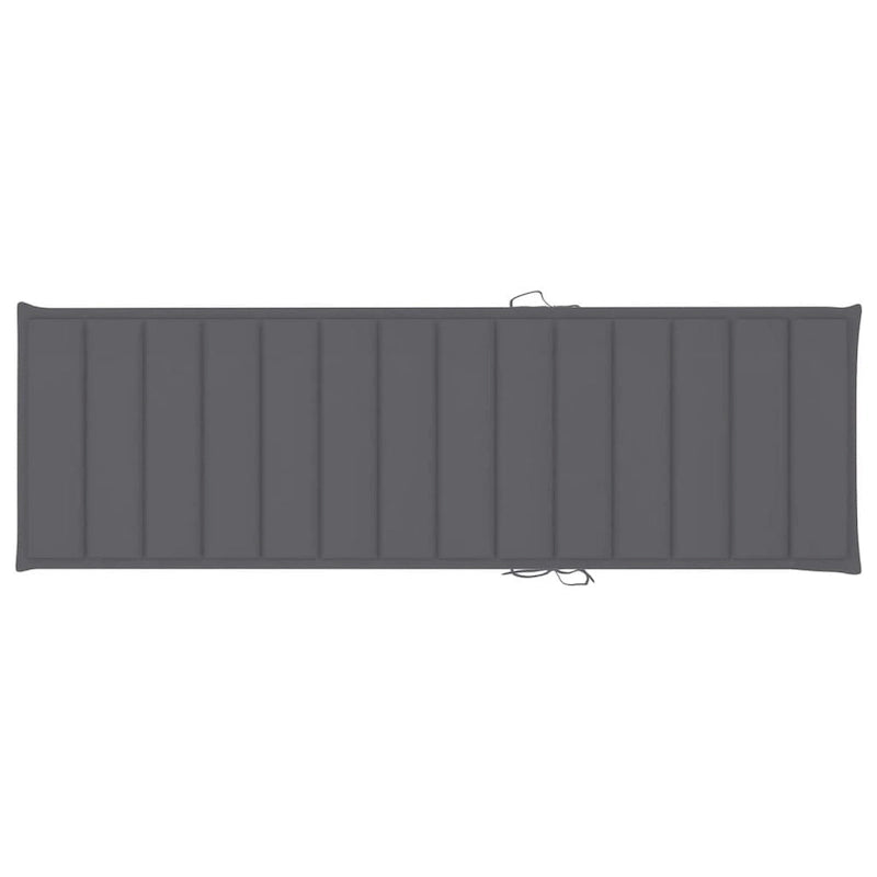 vidaXL Patio Sun Lounger with Cushion Solid Acacia Wood - 78.7  x 26.8  x 11.8
