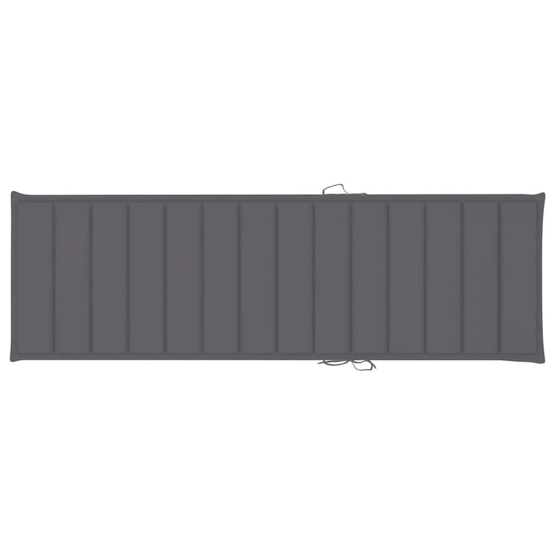 vidaXL Patio Sun Lounger with Cushion Solid Acacia Wood - 78.7  x 26.8  x 11.8