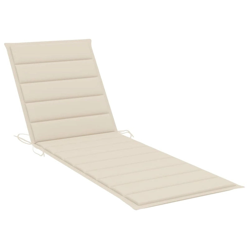 vidaXL Patio Sun Lounger with Cushion Solid Acacia Wood - 78.7  x 26.8  x 11.8