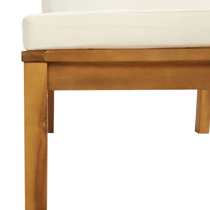 vidaXL Corner Sofas 2 pcs with Cream White Cushions Solid Acacia Wood - 27.2  x 27.2  x 24.6
