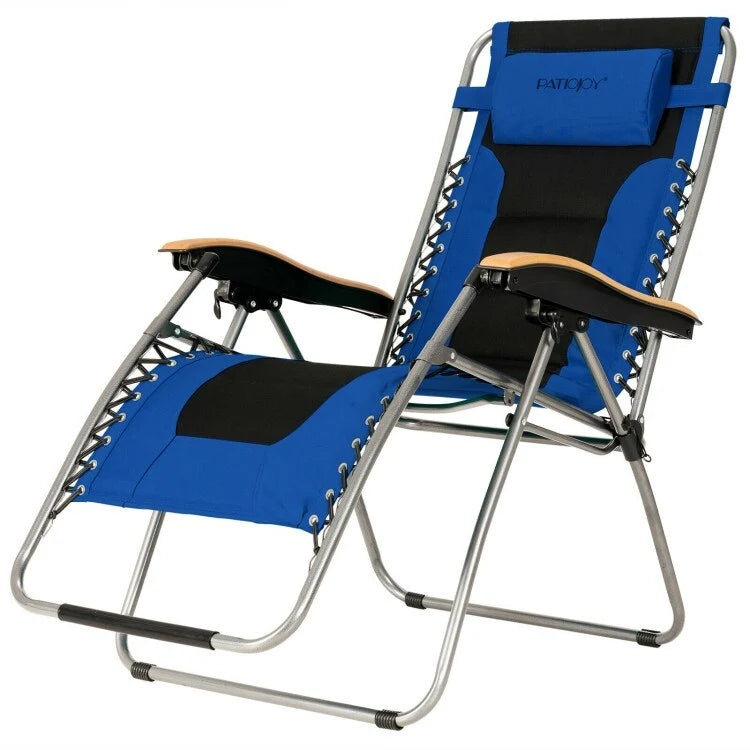 Oversize Folding Adjustable Padded Zero Gravity Lounge Chair - 29.5  x 29  - 63  x 33  - 44.5  (L x W x H)
