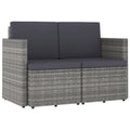 vidaXL 2 Seater Sofa Couch with Cushions Patio Wicker Love Seat PE Rattan