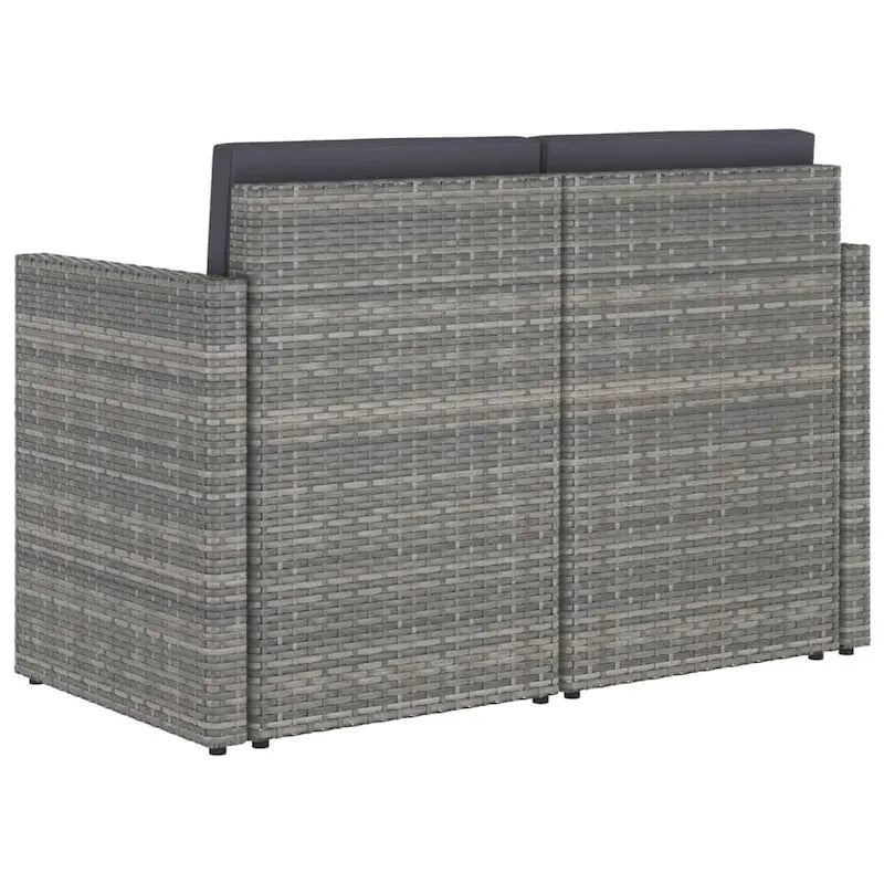 vidaXL 2 Seater Sofa Couch with Cushions Patio Wicker Love Seat PE Rattan